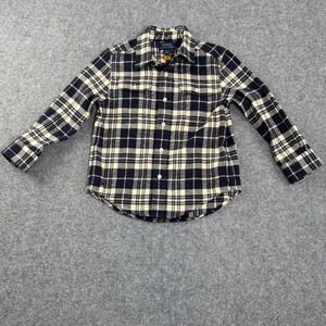 Kids Polo Ralph‎ Lauren Plaid Button Down Shirt Size 4 Navy Cream Long Sleeve